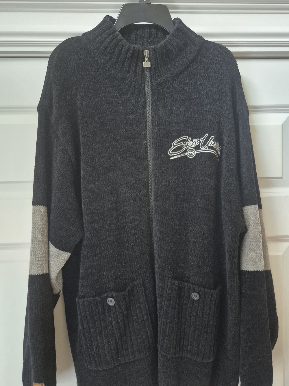 Ecko Unlimited Black And Silver Knit Jacket with Red Label
